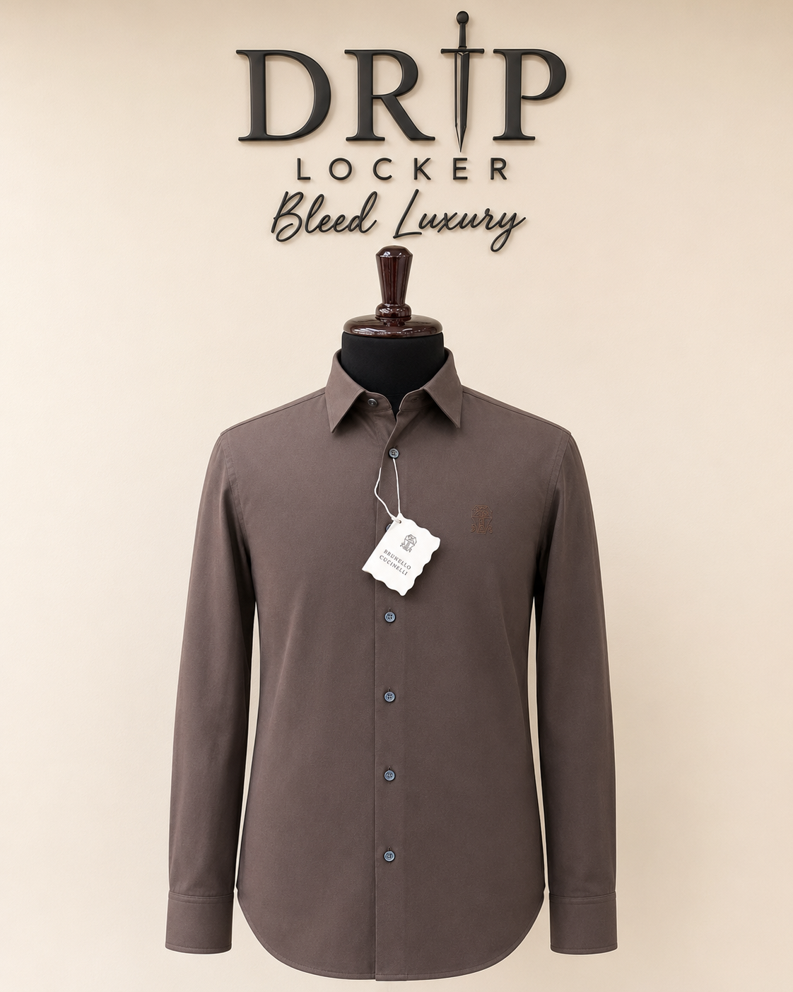 Men’s Mocha Tonal-Pattern Shirt - 70E7C48A 2B72 4FAF 96DA 20B7D95B5D10