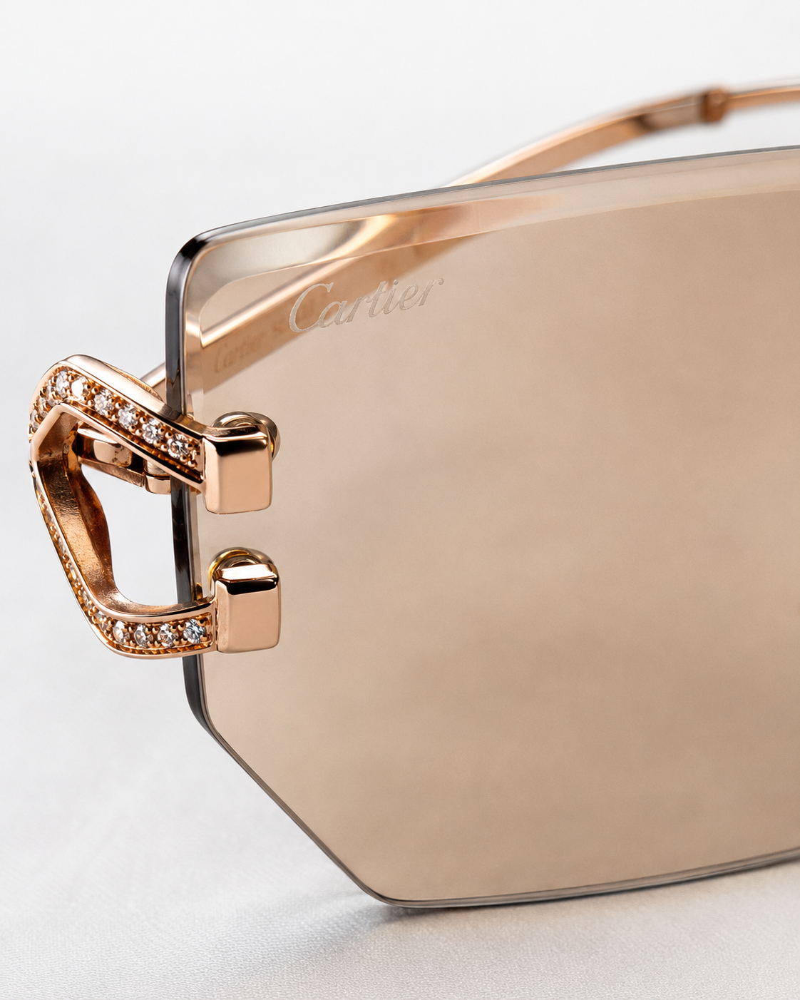 CR Crystal C Rose-Gold Rimless Sunglasses