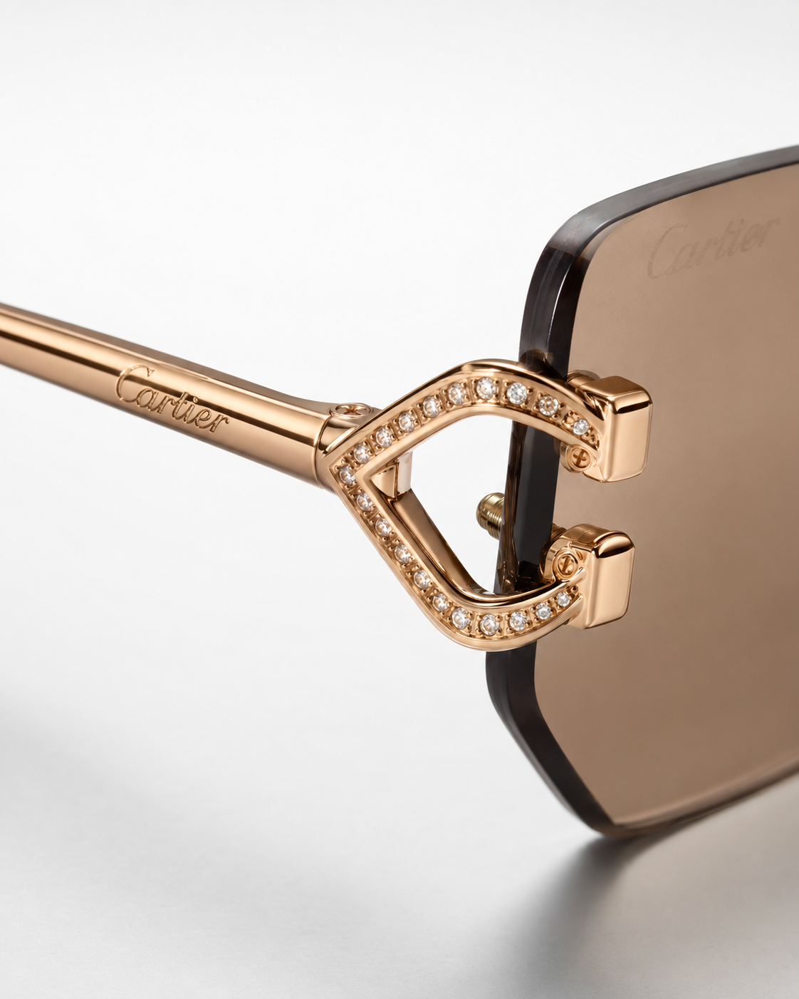 CR Crystal C Rose-Gold Rimless Sunglasses