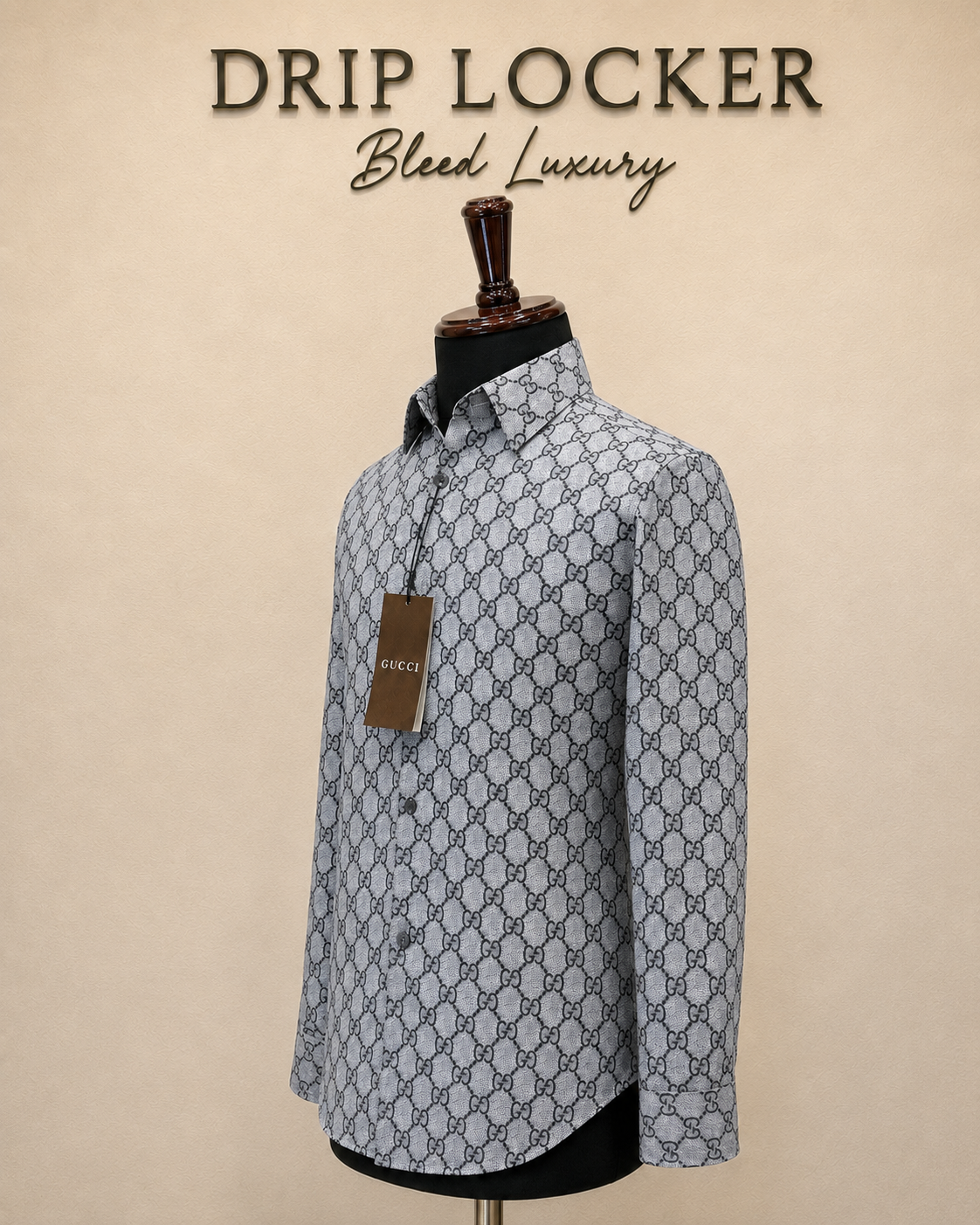 Men’s Grey patterned print Shirt - 8E77E1AE 3E42 4E91 9132 F7111788A937
