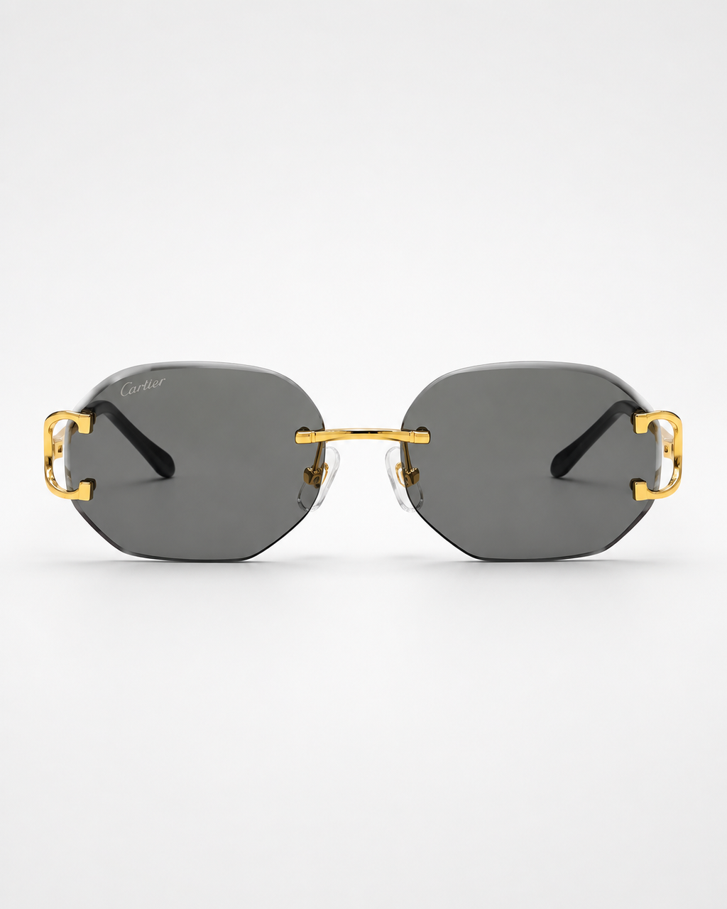 CR Signature C Rounded Smoke Rimless Sunglasses