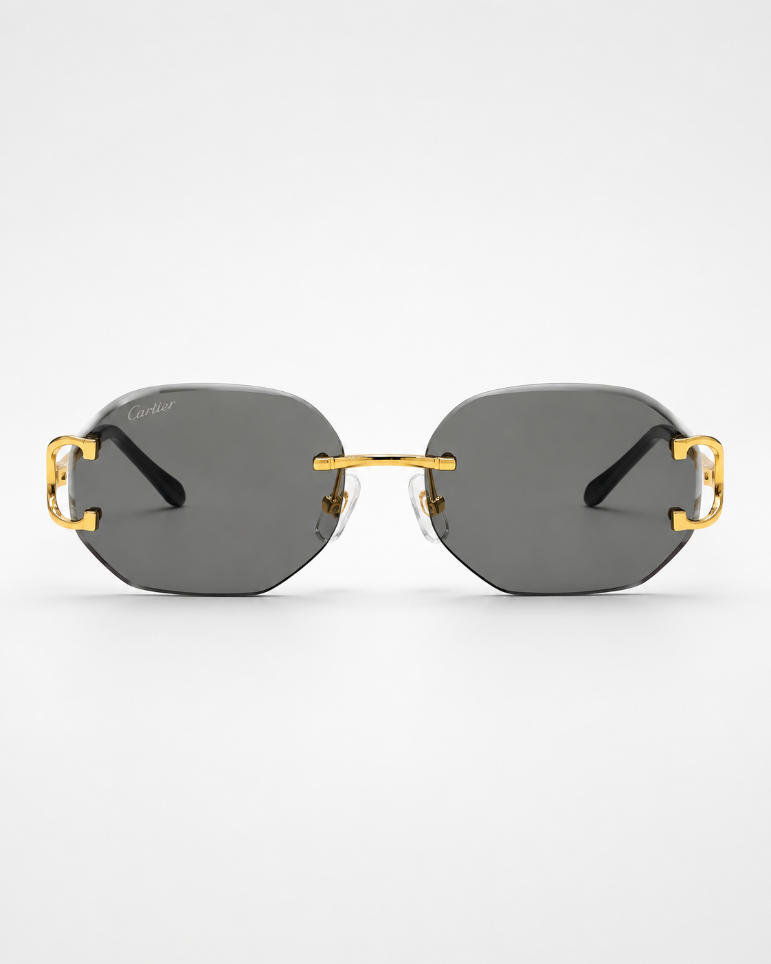CR Signature C Rounded Smoke Rimless Sunglasses