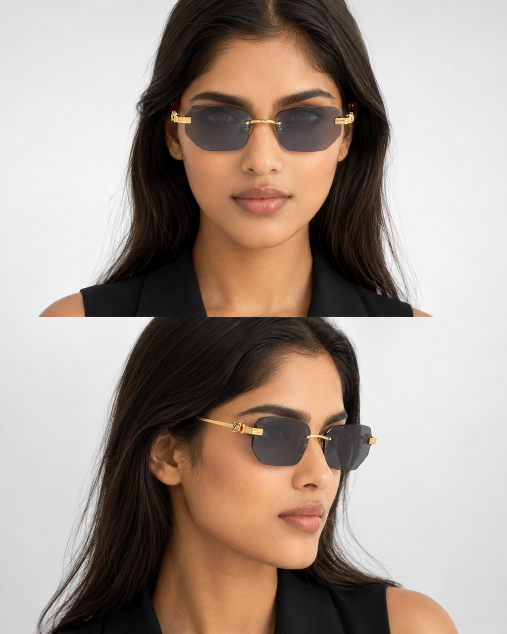 CR Triple-Line Panther Smoke Sunglasses