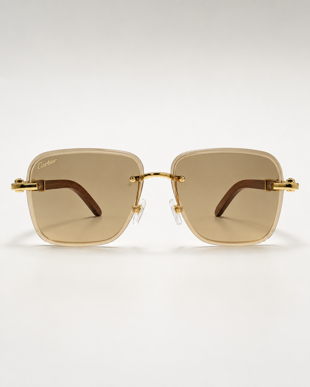 CR Double-Rim Amber Square Sunglasses