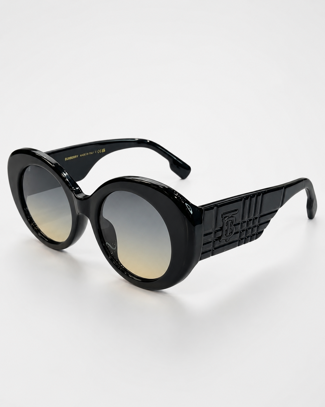 BRBRY — BB Black Gradient Round Sunglasses