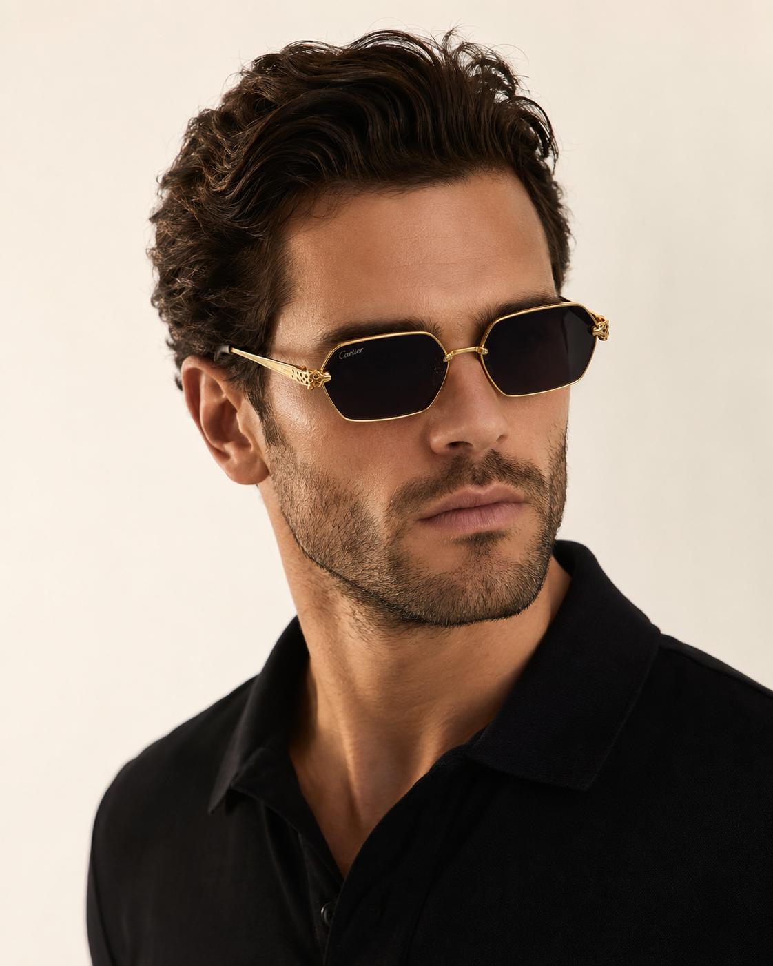 CR Spotted Panther Geometric Sunglasses
