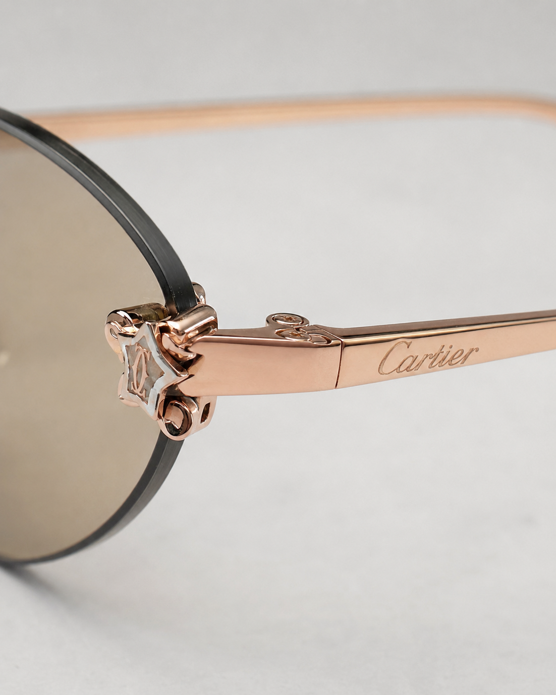 CR Crystal Accent Oval Rimless Sunglasses