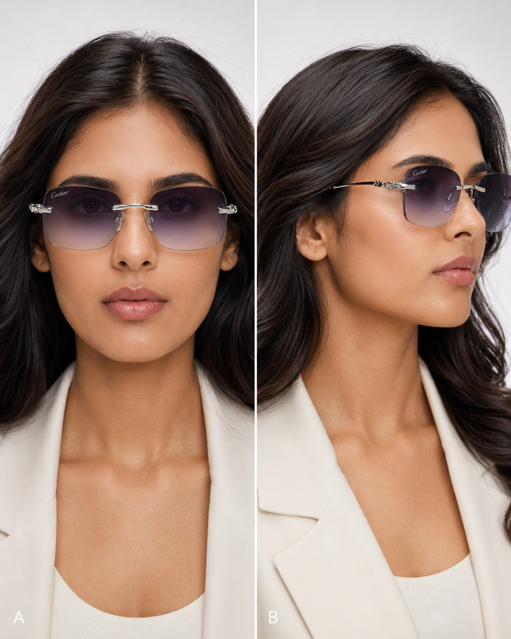 CR Silver Panther Purple Gradient Sunglasses