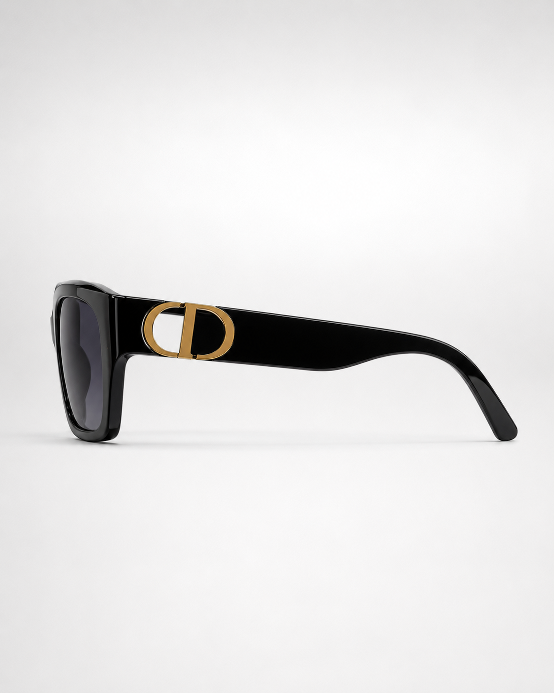 CD Black Gold Oversized Square Sunglasses