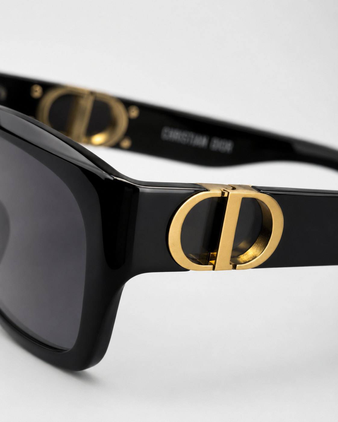 CD Black Gold Oversized Square Sunglasses