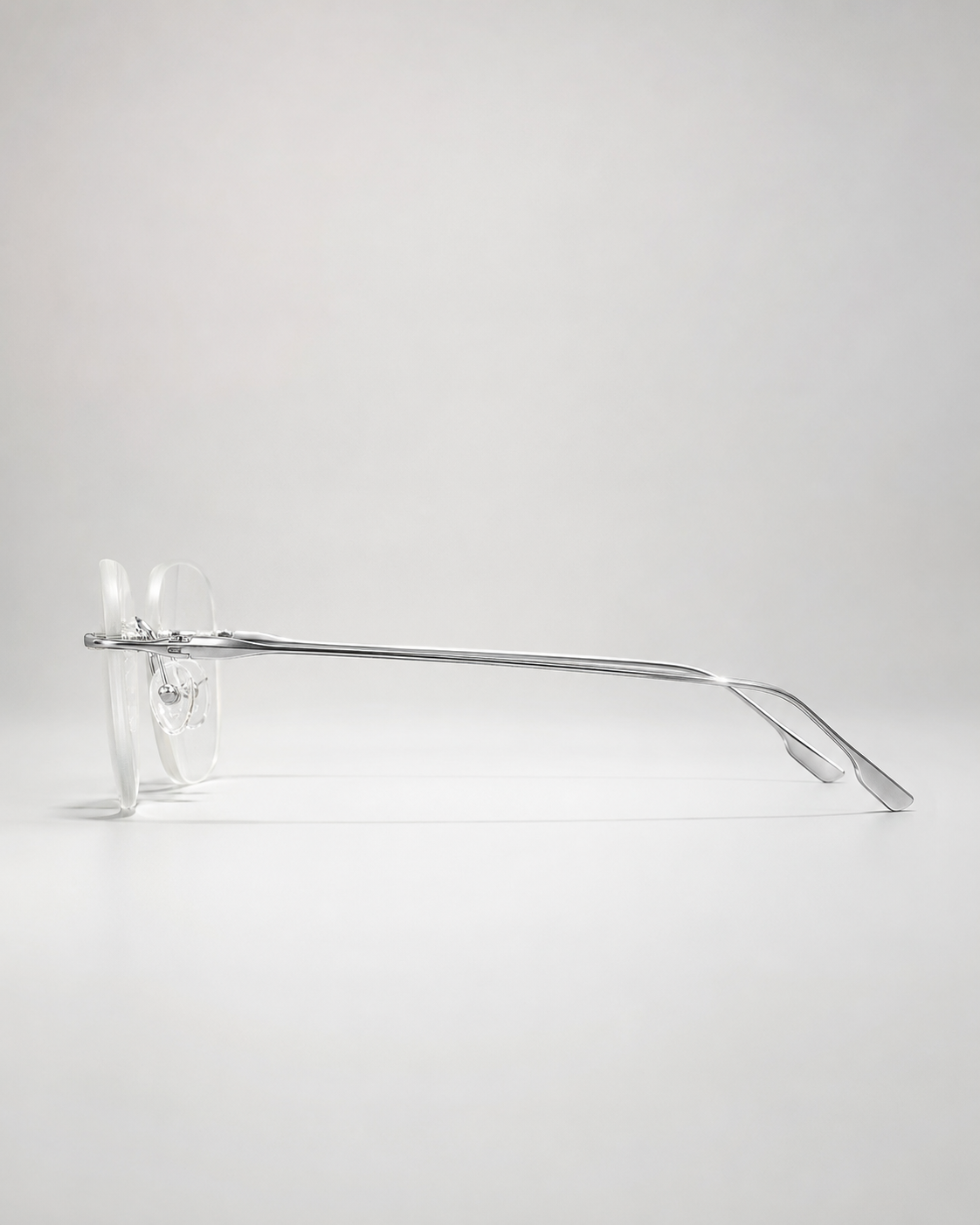 CD Silver Rimless Rectangular Eyeglasses