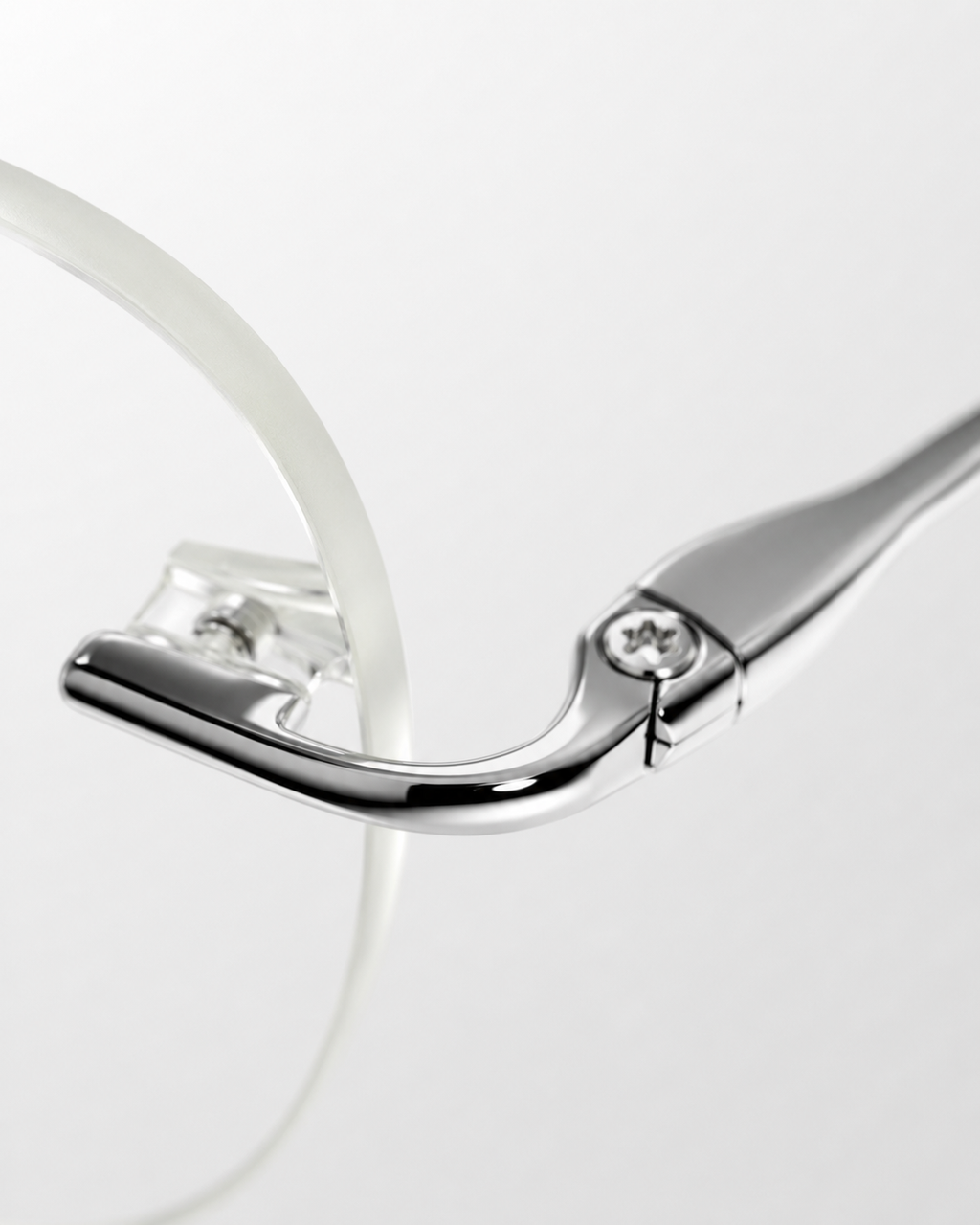 CD Silver Rimless Rectangular Eyeglasses