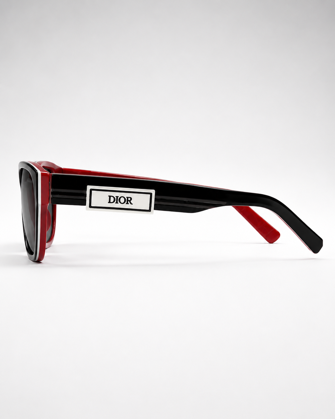 CD Black Red Oversized Square Sunglasses
