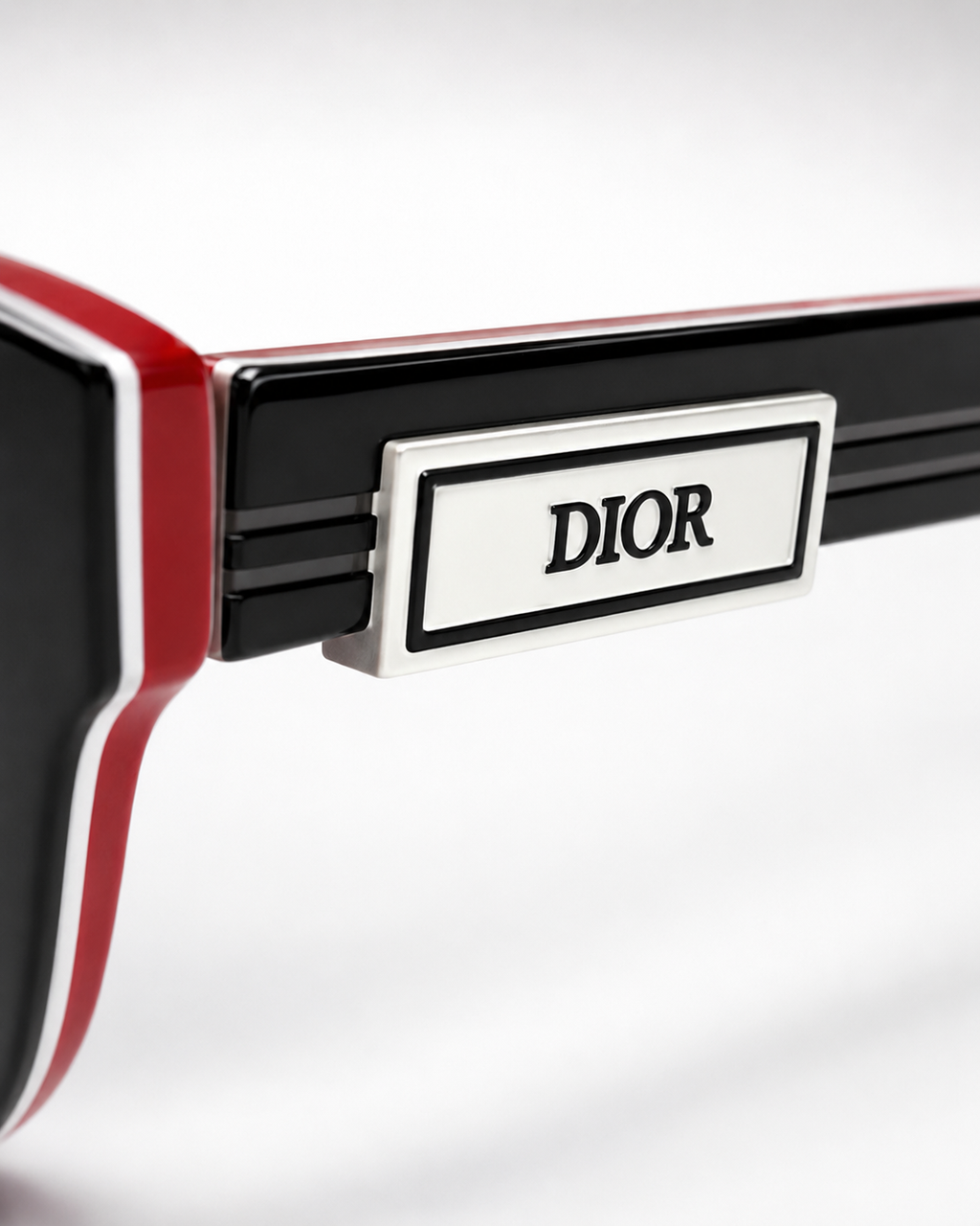 CD Black Red Oversized Square Sunglasses