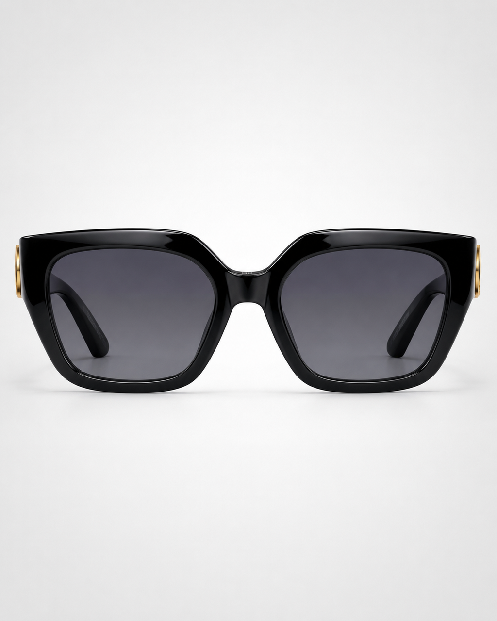 CD Black Gold Oversized Square Sunglasses