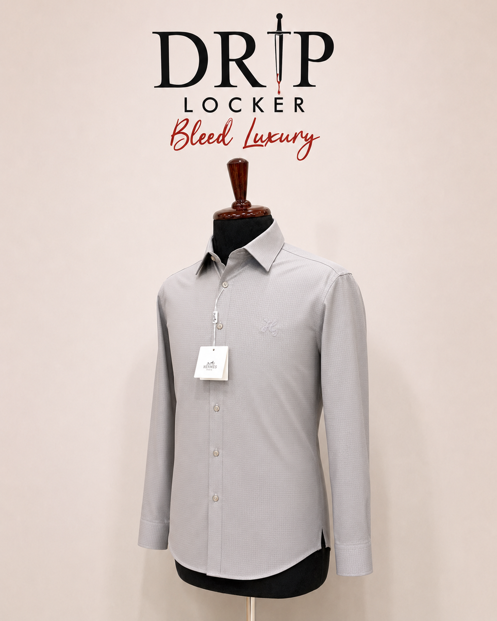 Men’s Light Grey Micro-Pattern Shirt - EFA30B00 6B95 4827 BF3E 827082A51879