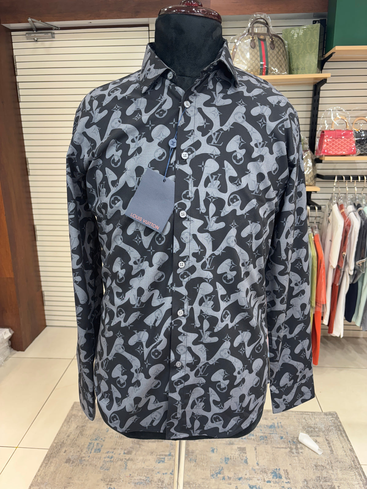 Men’s Black abstract print Shirt - IMG 7114