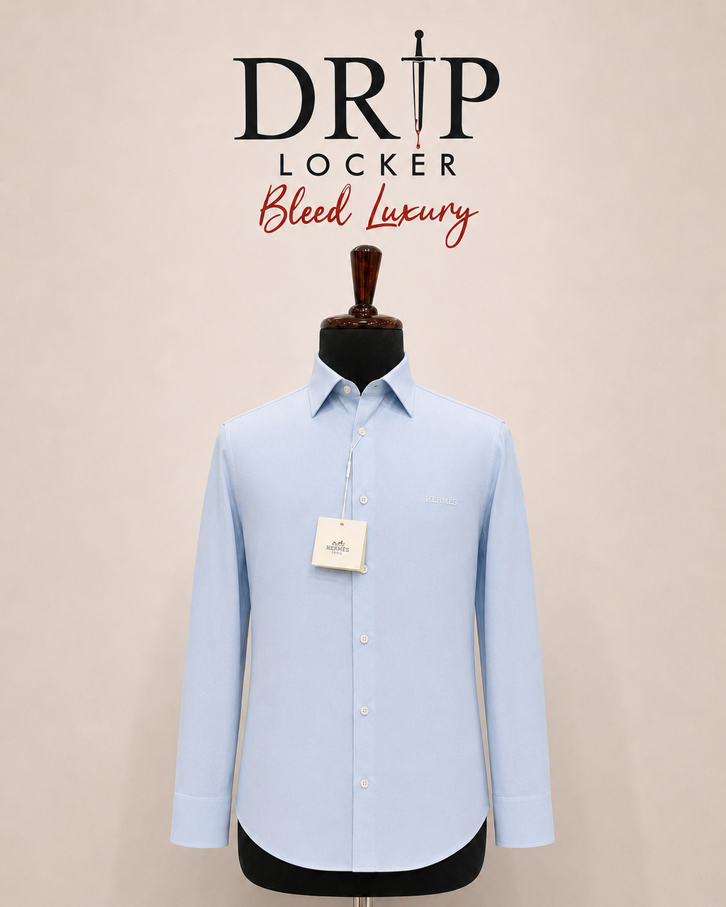 Men’s Light Blue Striped Shirt - Icy blue tailored shirt at Drip Locker