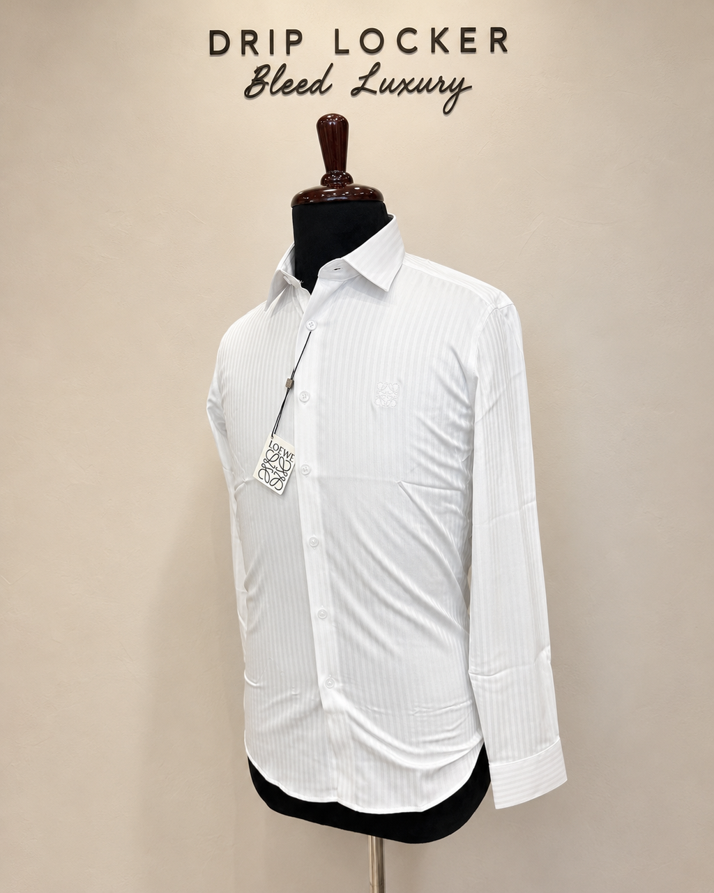 Men’s White Tonal-Linen Shirt - Luxury White Jacquard Shirt Display