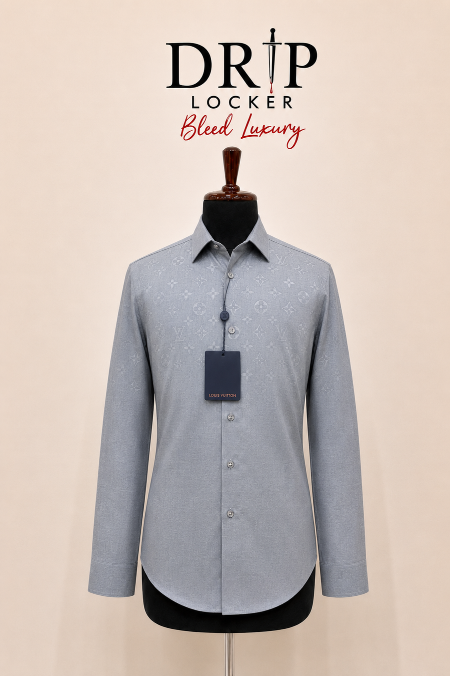 Men’s Grey tonal pattern Shirt - Steel Grey Monogram Shirt Hero