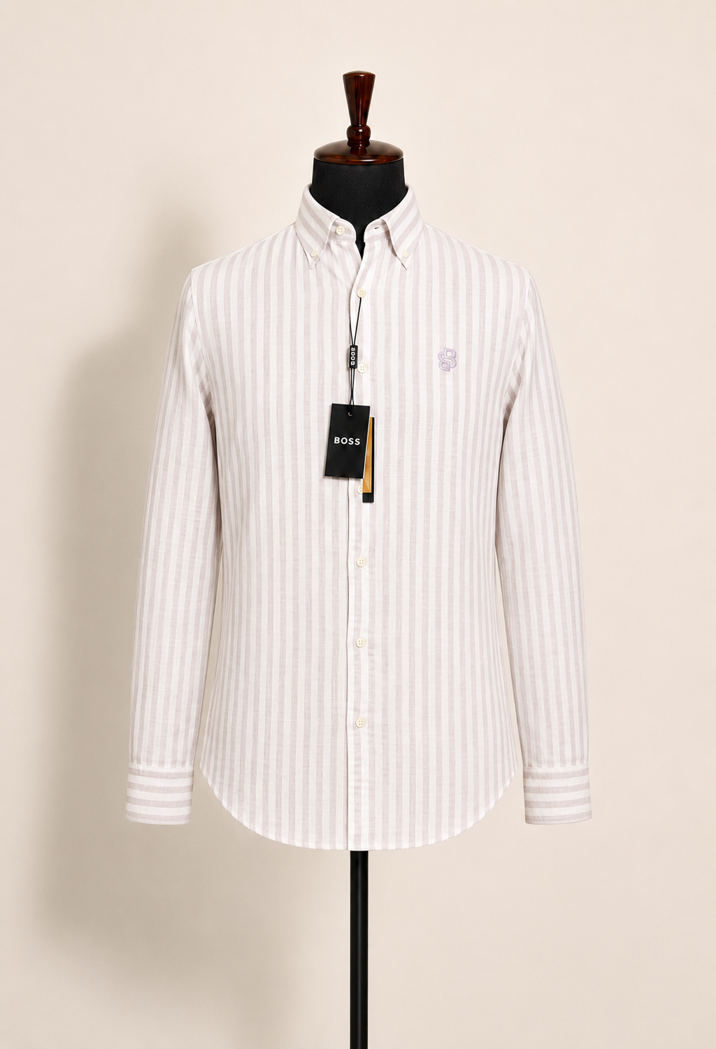BS — Men’s Blush Pink Striped Shirt — additional product detail view