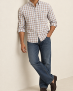 HKTT — Ivory Taupe Plaid Button-Down Shirt
