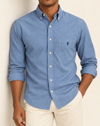 RL — Steel Blue Pocket Button-Down Shirt
