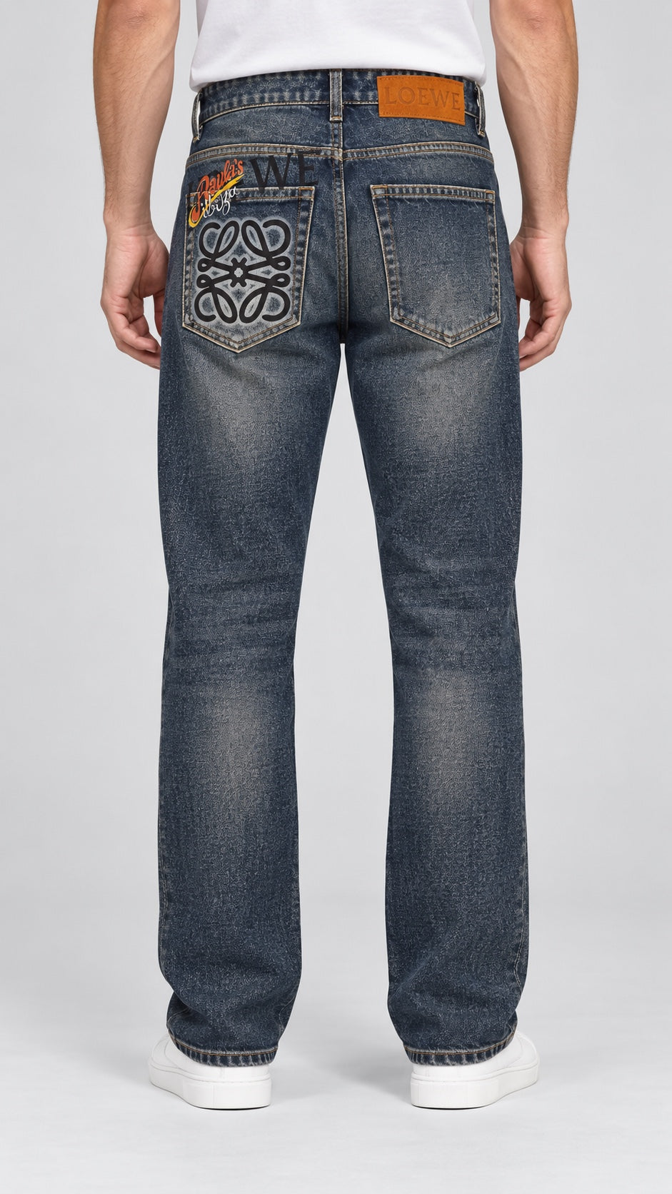 Men’s Straight-Fit Jeans – Dark Washed Indigo - back view