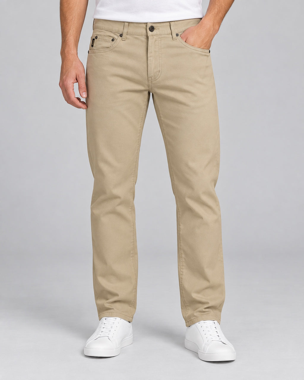 Men’s Five-Pocket Pants – Sand Beige - front view