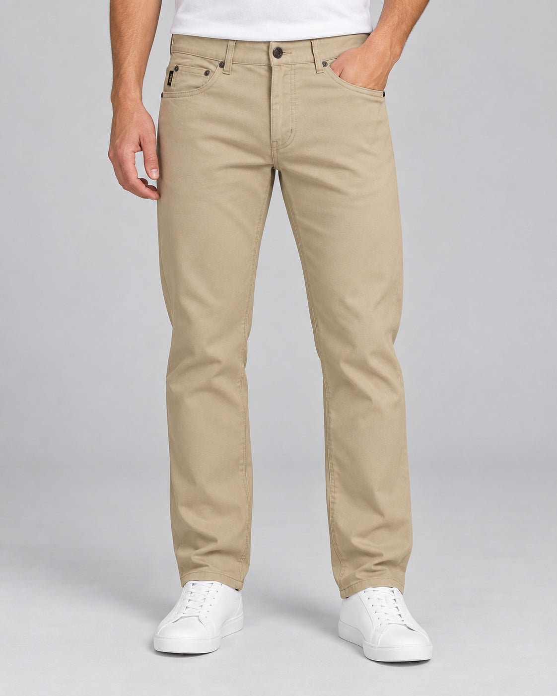 Men’s Five-Pocket Pants – Sand Beige - front view