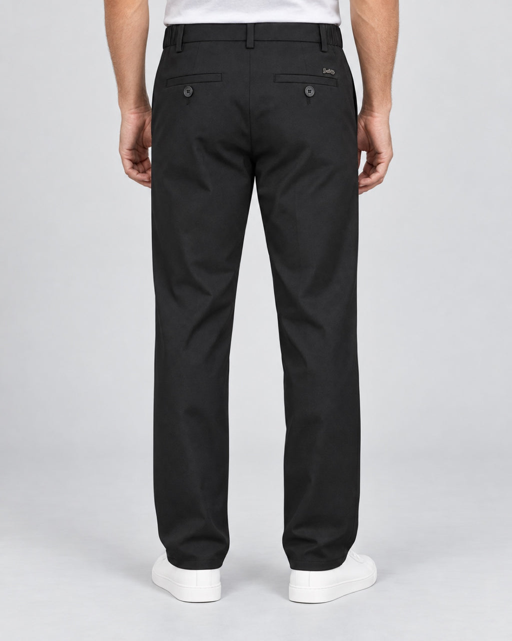 Men’s Tailored Trousers – Deep Black - back view