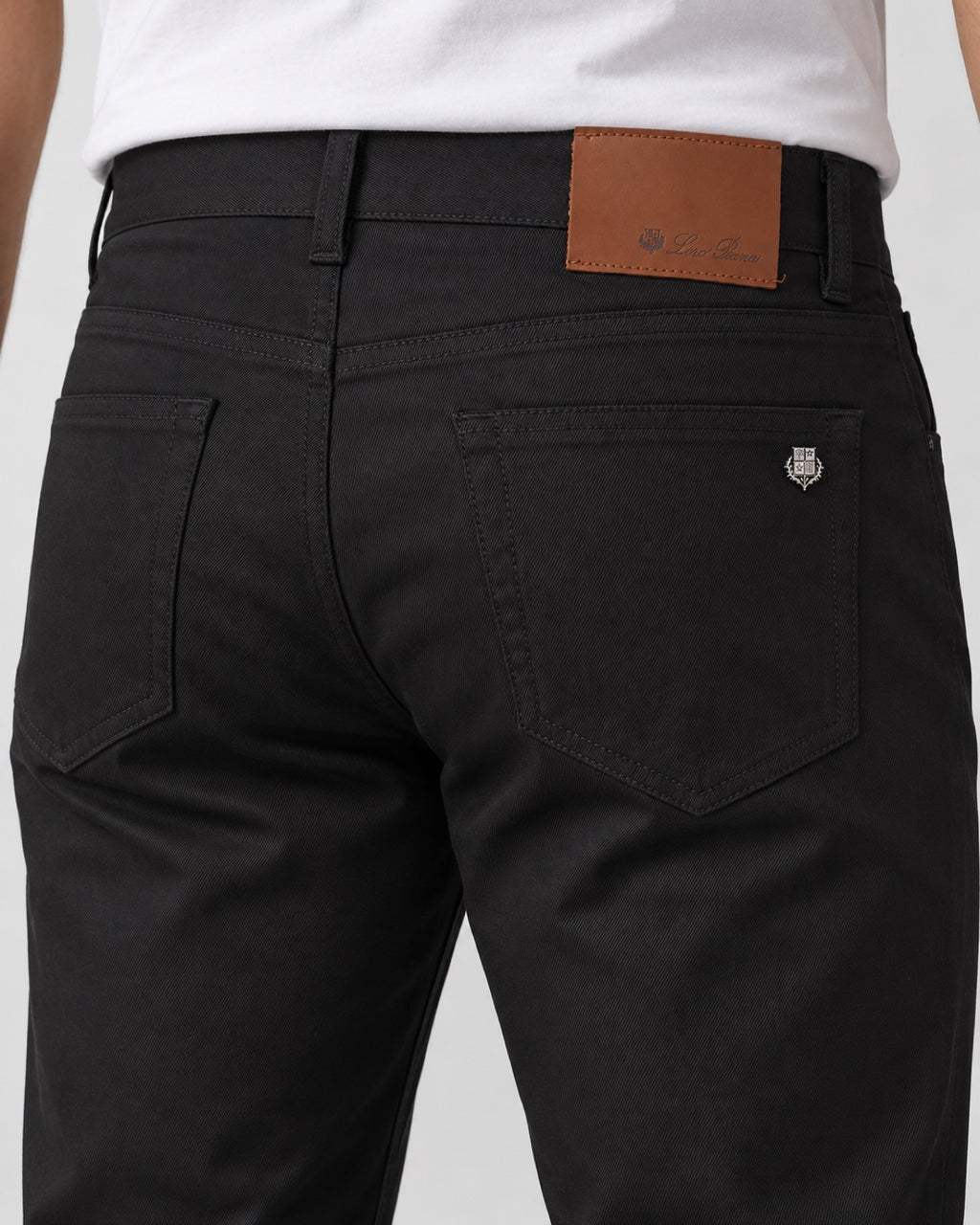 Men’s Five-Pocket Trousers – Black - back detail