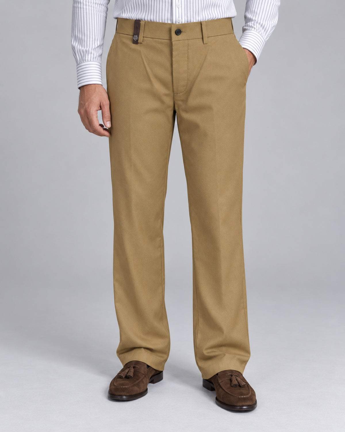 Men’s Camel Formal Trousers - front view