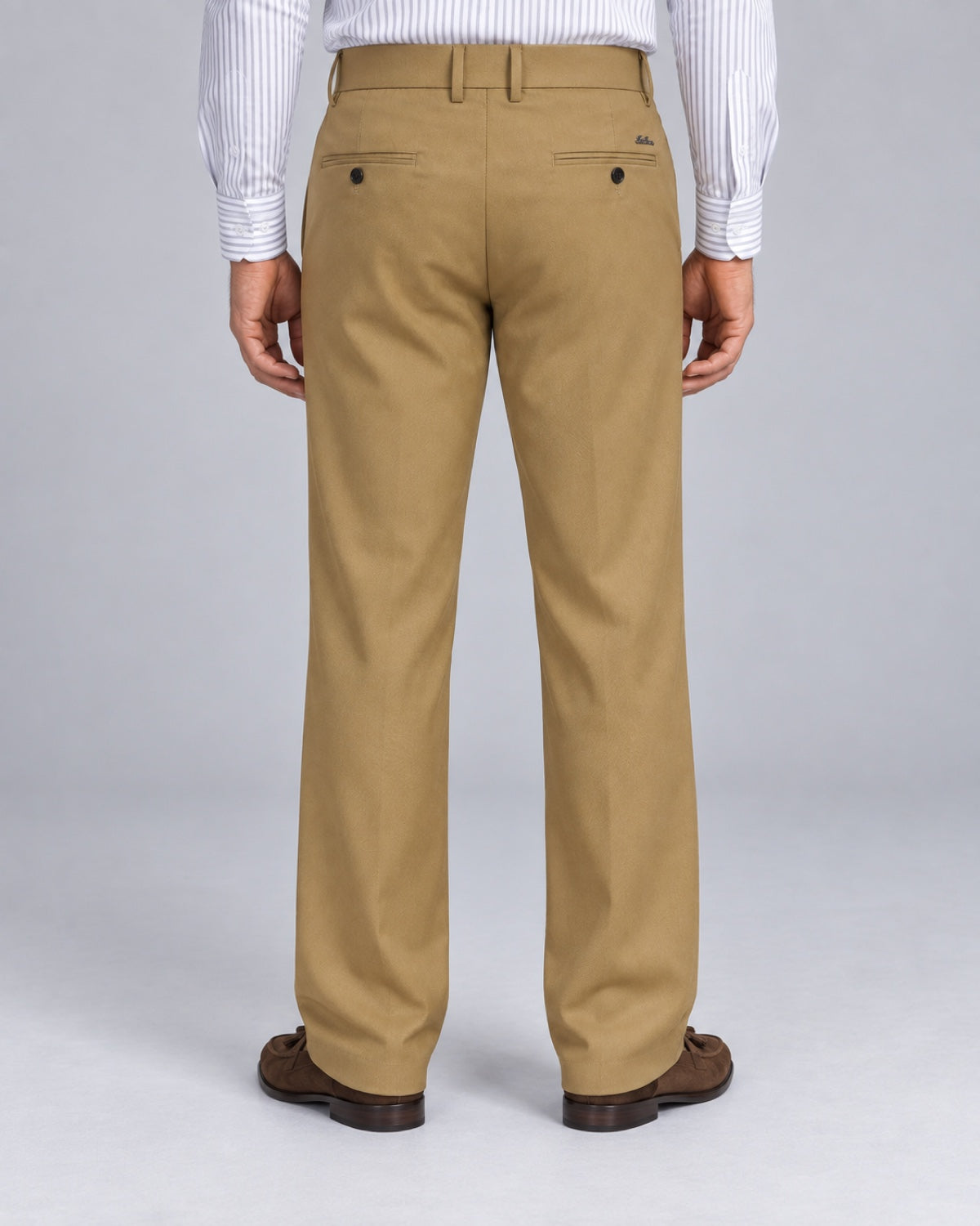 Men’s Camel Formal Trousers - back view