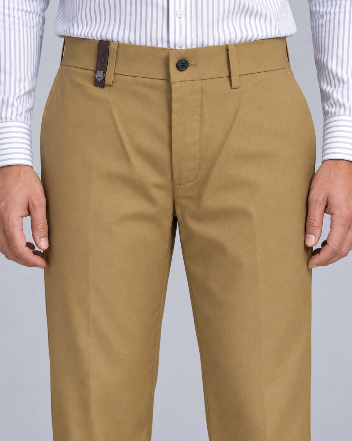 Men’s Camel Formal Trousers - front detail