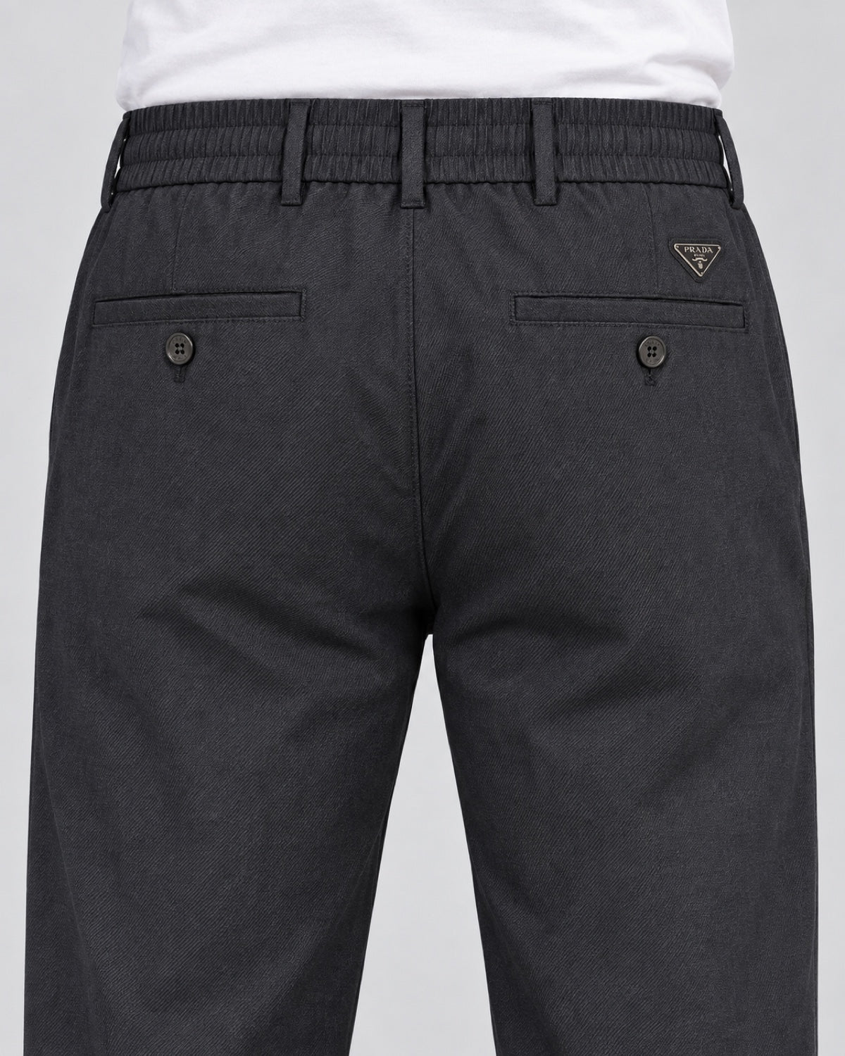 Men’s Deep-Charcoal Pleated Trousers - back detail