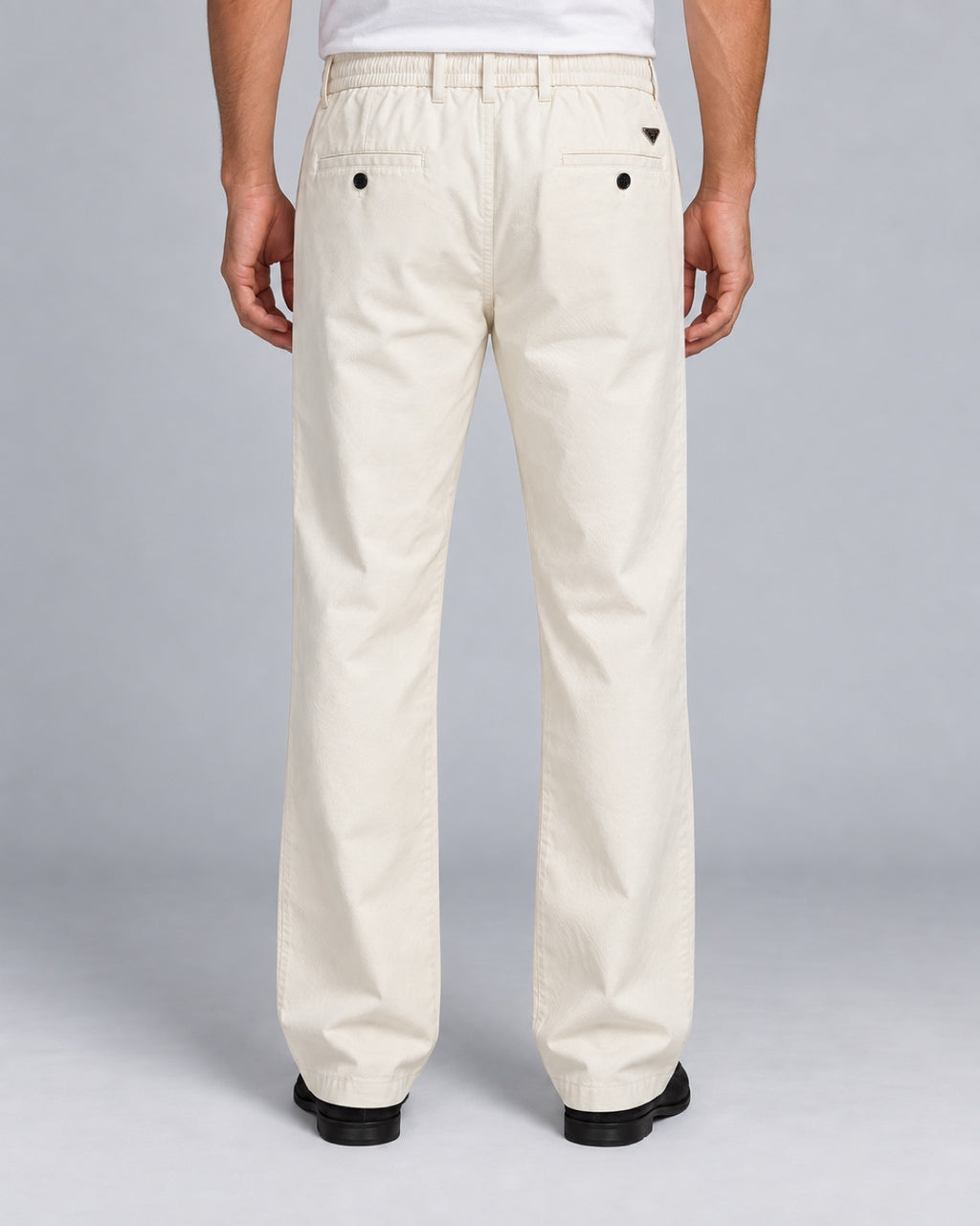 Men’s Warm-Ivory Drawstring Trousers - back view