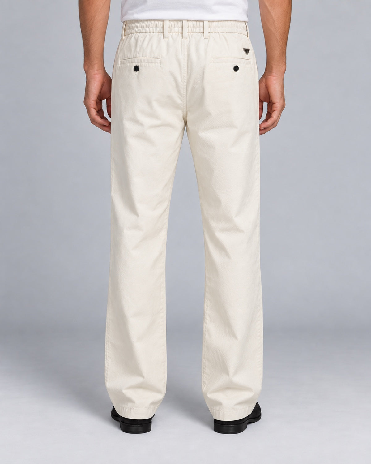 Men’s Warm-Ivory Drawstring Trousers - back view