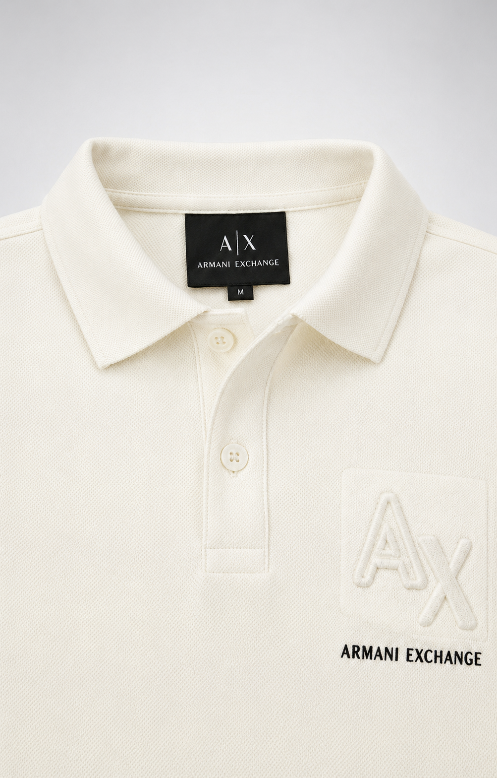 Men’s Cream Embossed-Logo Polo T-Shirt - view 4