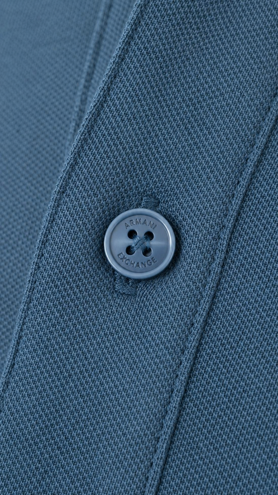 Men’s Petrol Blue Embossed-Logo Polo T-Shirt - view 5