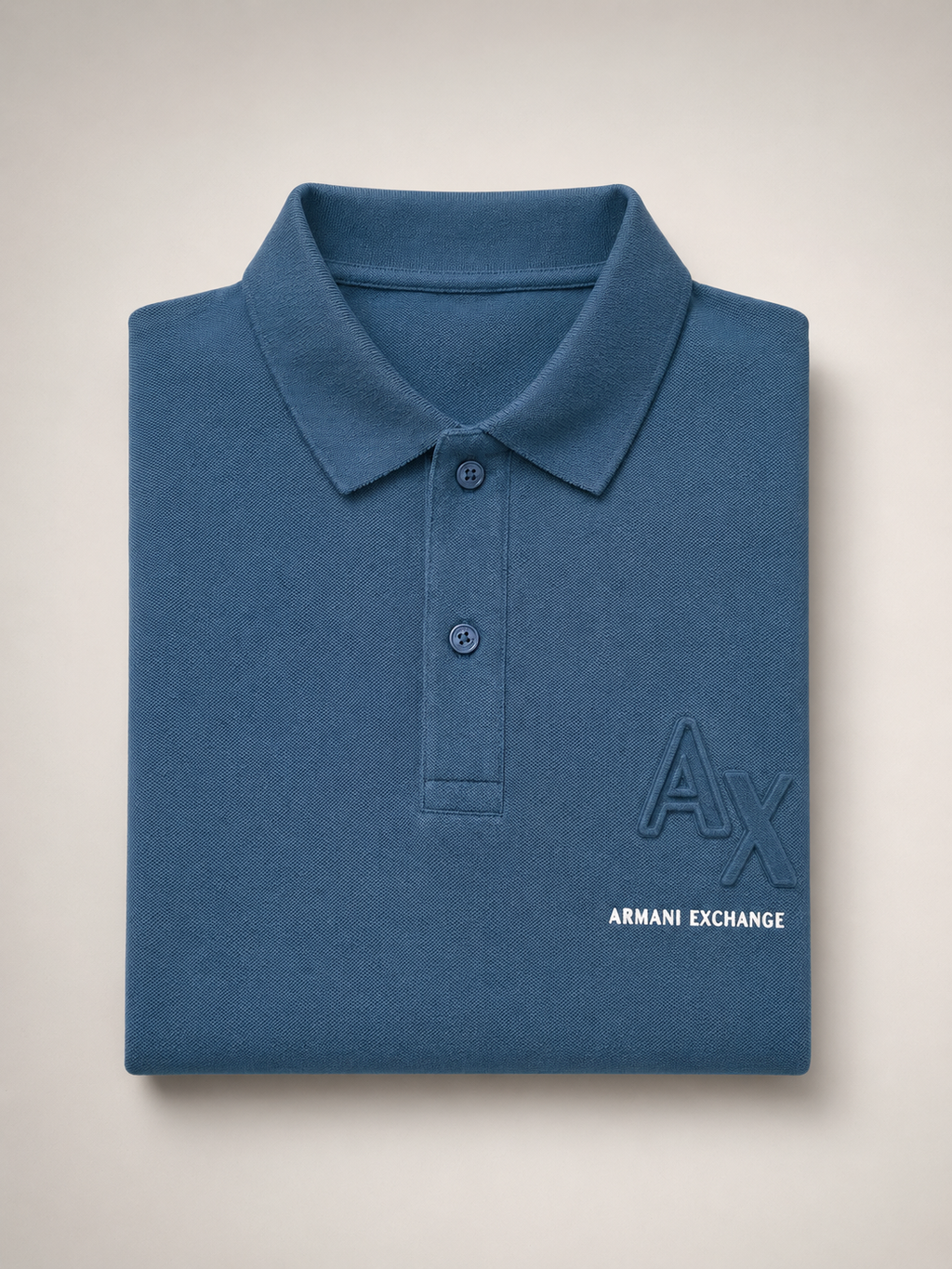 Men’s Petrol Blue Embossed-Logo Polo T-Shirt - view 6