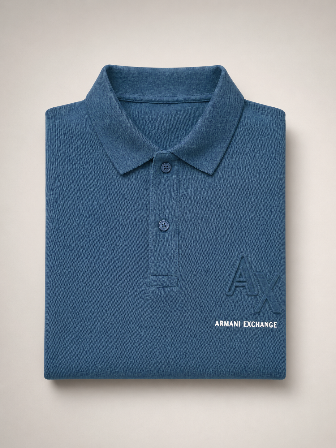 Men’s Petrol Blue Embossed-Logo Polo T-Shirt - view 6