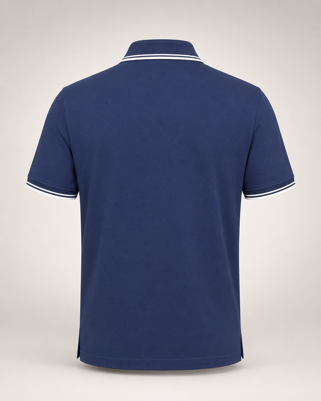 Men’s Navy Blue Zip-Placket Polo T-Shirt - view 2