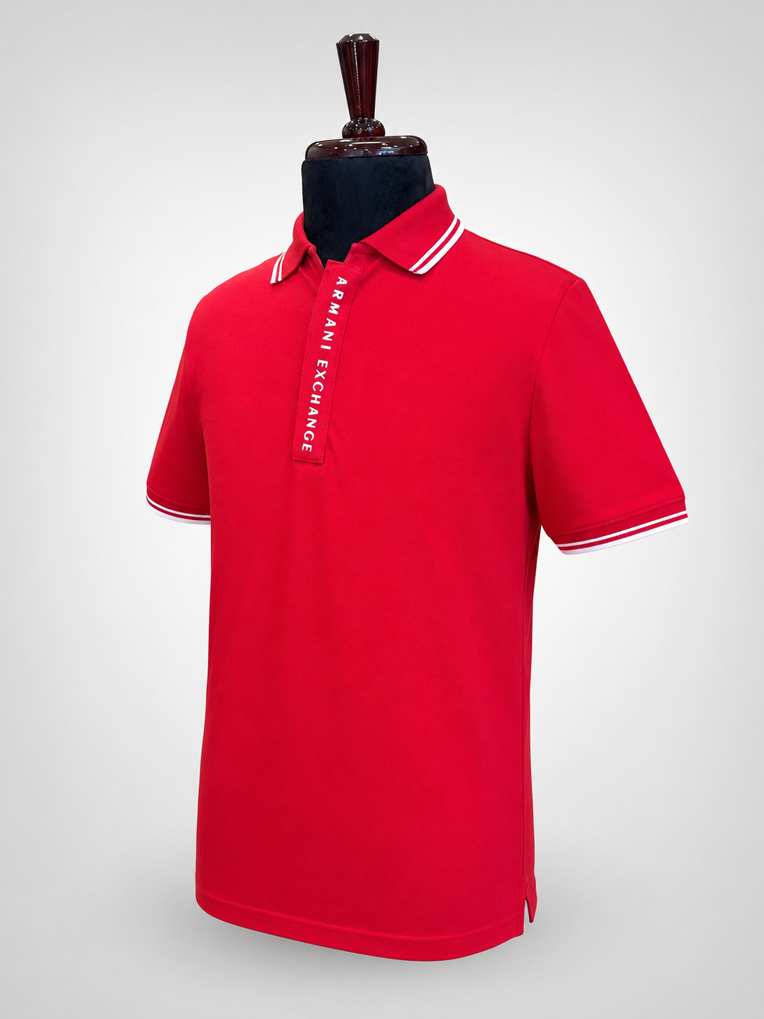 Men’s Red Zip-Placket Polo T-Shirt - view 2