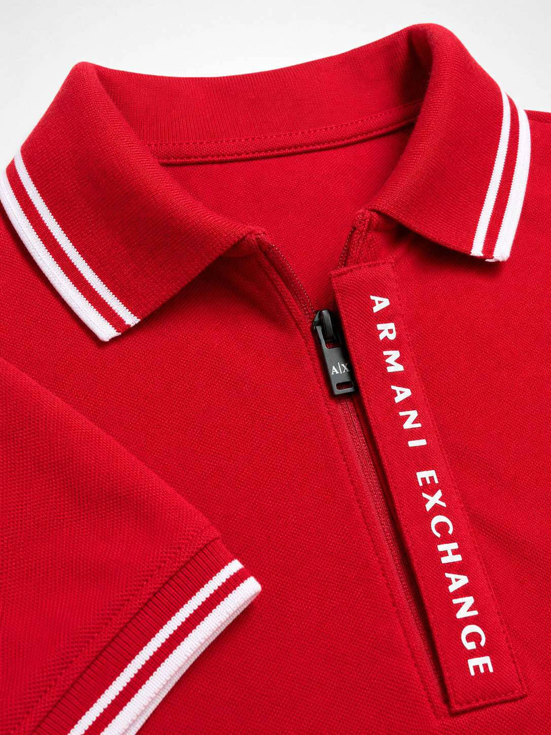 Men’s Red Zip-Placket Polo T-Shirt - view 4