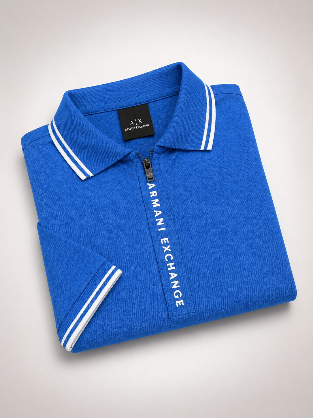 Men’s Vibrant Blue Zip-Placket Polo T-Shirt - view 6
