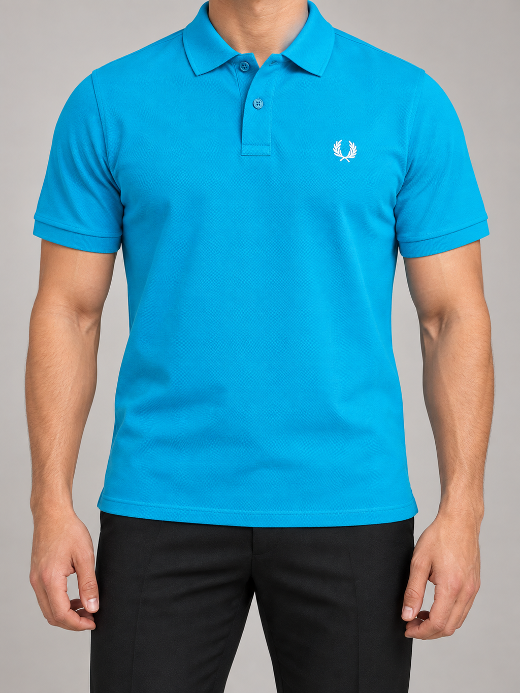 Turquoise Blue Polo - front view