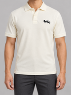 CCH — Ivory Cream Vintage Automobile Patch Polo