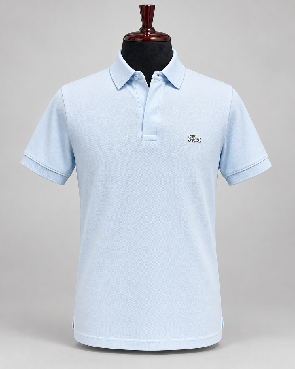 Ice-Blue Outlined-Croc Polo Shirt - front view