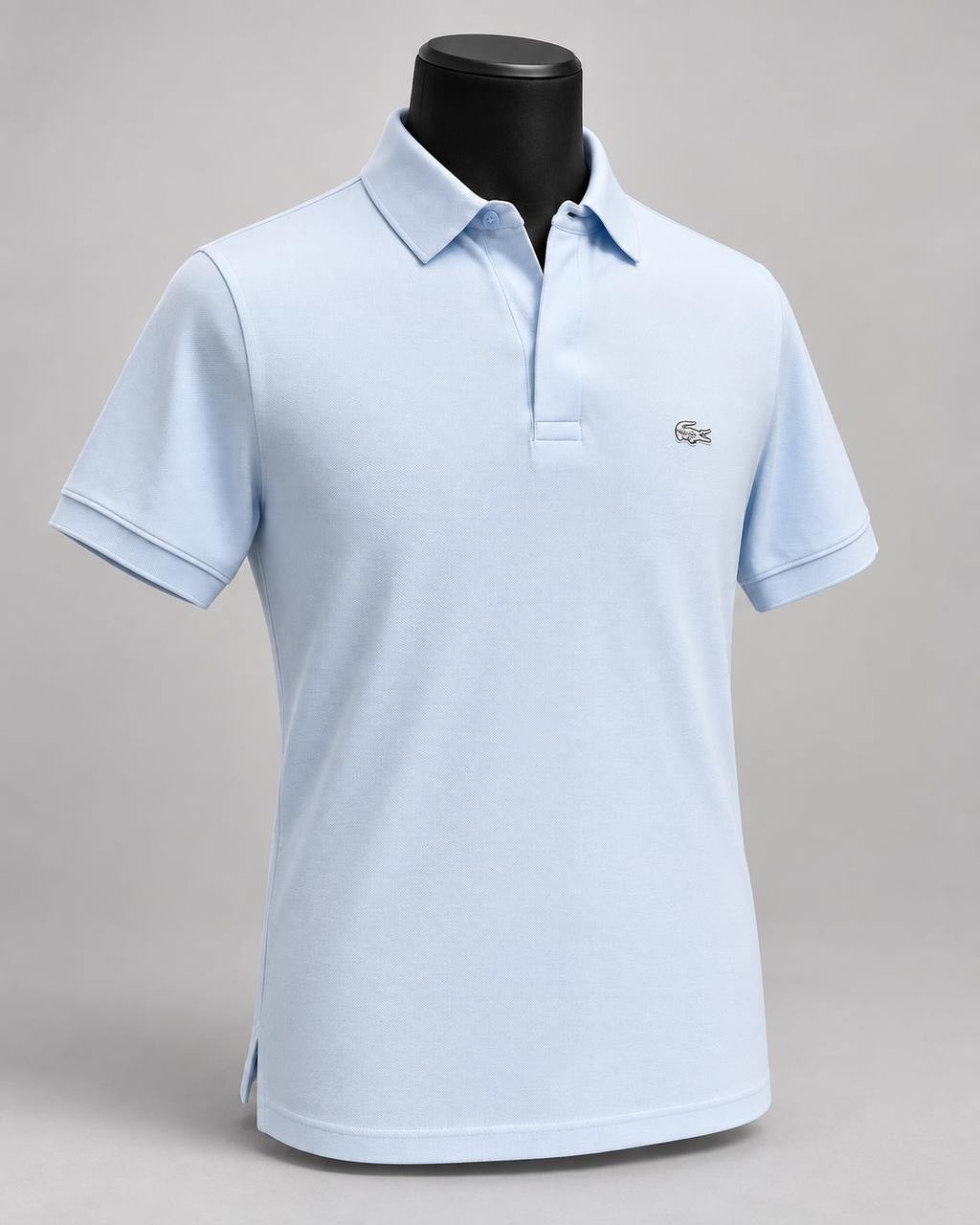 Ice-Blue Outlined-Croc Polo Shirt - view 2